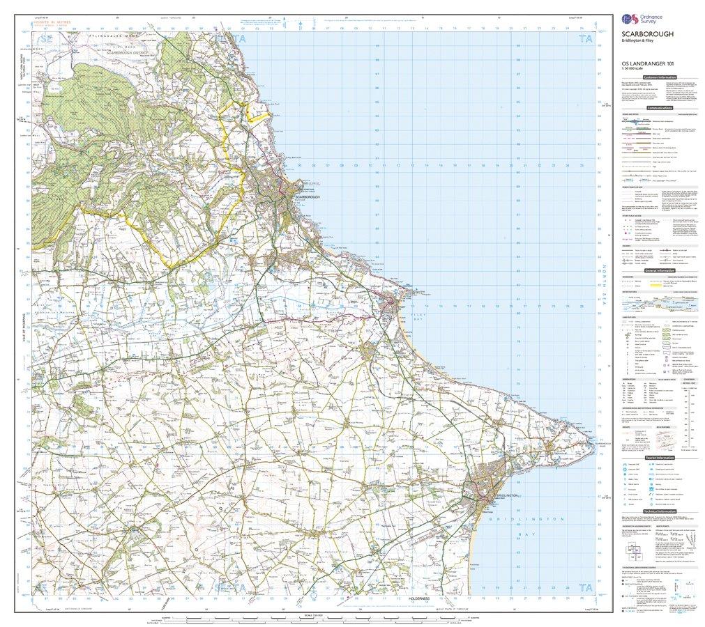 Landranger Active 101 Scarborough, Bridlington & Filey Map With Digital Version