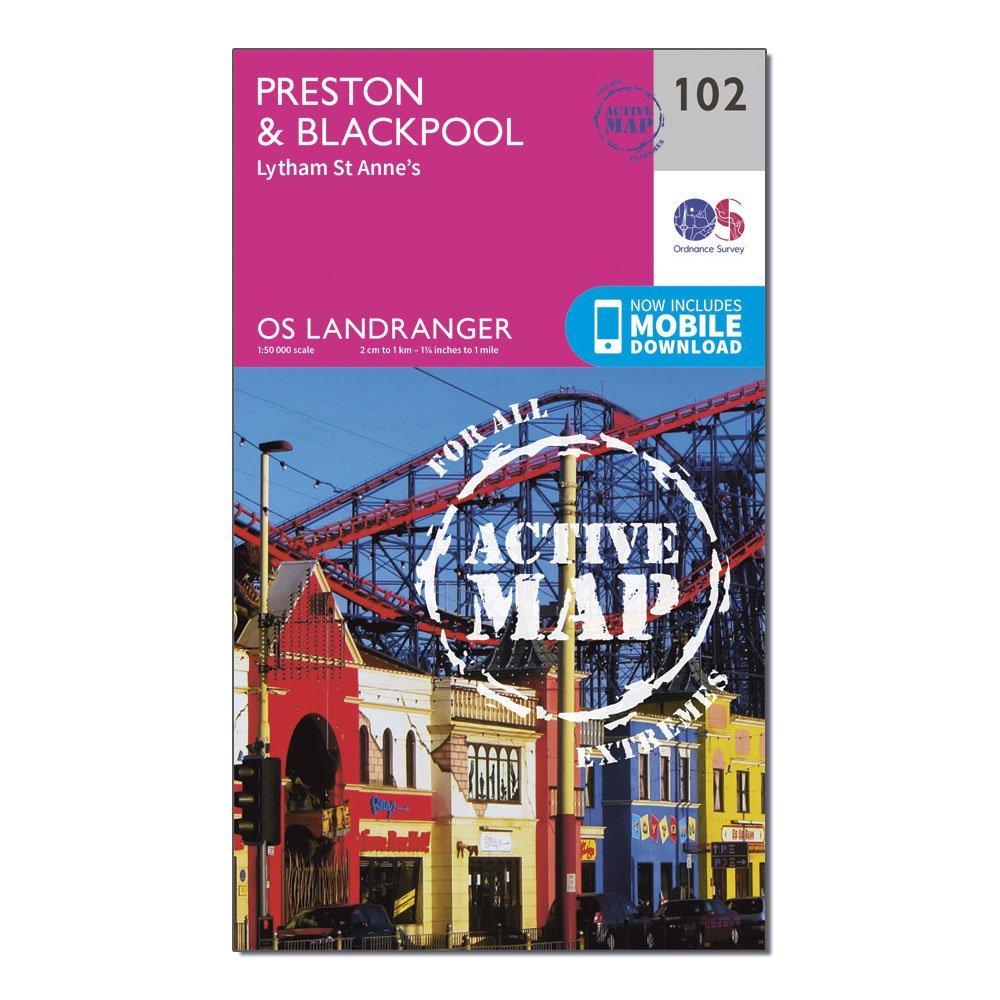 Landranger Active 102 Preston & Blackpool, Lytham Map With Digital Version