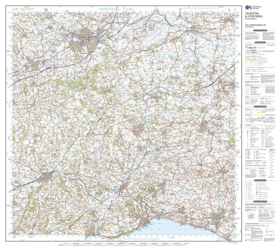 Landranger Active 193 Taunton & Lyme Regis, Chard & Bridport Map With Digital Version