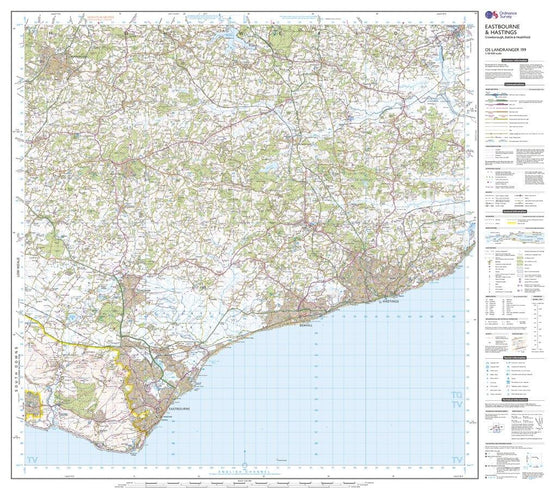 Landranger 199 Eastbourne & Hastings, Battle & Heathfield Map With Digital Version