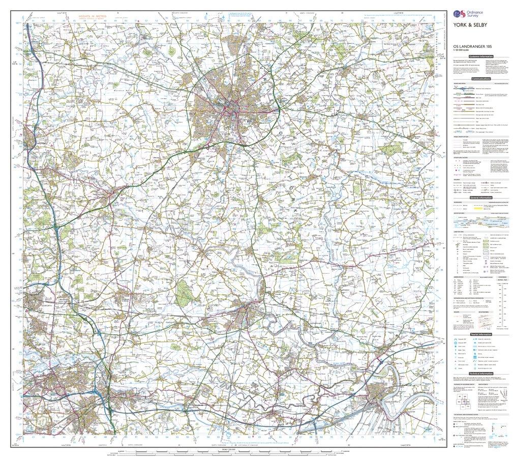 Landranger Active 105 York & Selby Map With Digital Version