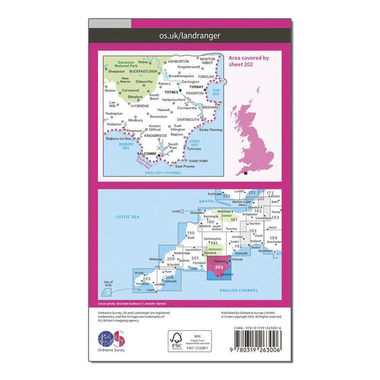 Landranger 202 Torbay & South Dartmoor, Totnes & Salcombe Map With Digital Version