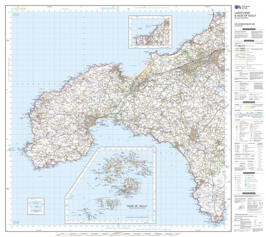 Landranger 203 Land's End & Isles of Scilly, St Ives & Lizard Point Map With Digital Version