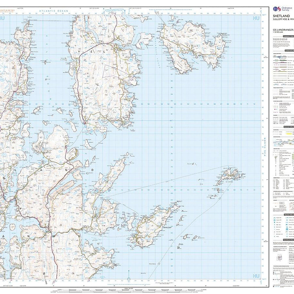 Landranger Active 2 Shetland  Sullom Voe & Whalsay Map With Digital Version