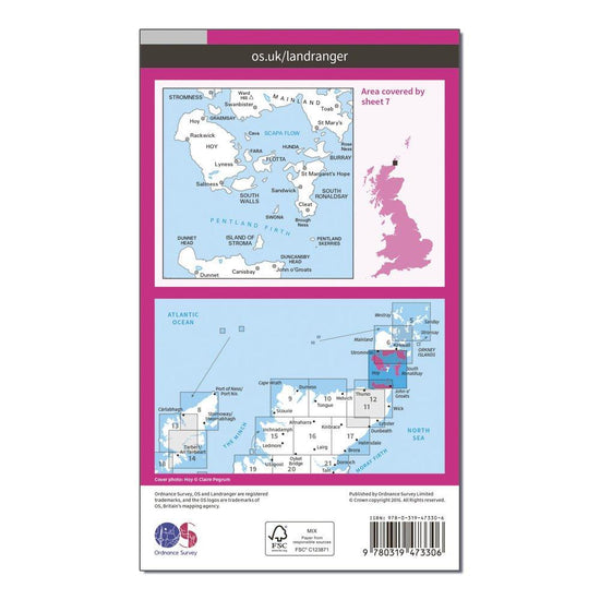 Landranger Active 7 Orkney  Southern Isles Map With Digital Version