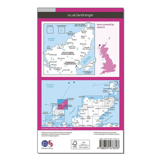 Landranger Active 8 Stornoway & North Lewis Map With Digital Version