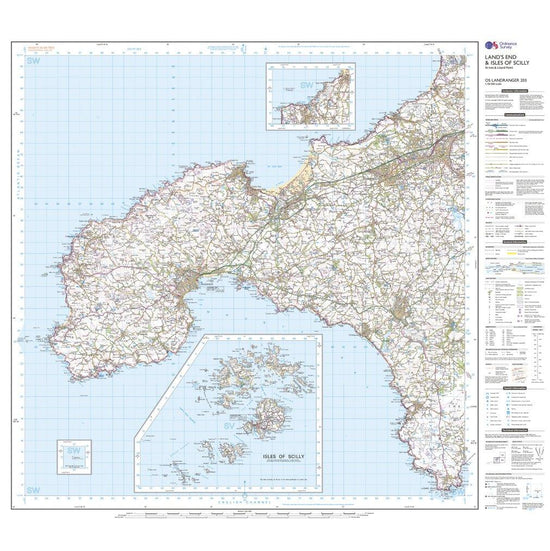 Landranger Active 203 Land's End, Isles of Scilly, St Ives & Lizard Point Map With Digital Version