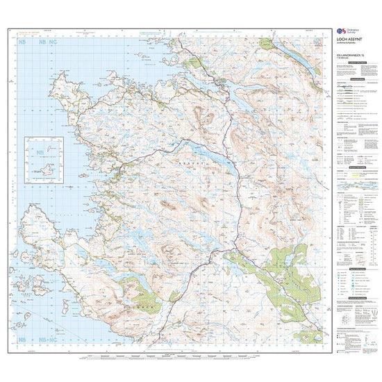 Landranger Active 15 Loch Assynt, Lochinver & Kylesku Map With Digital Version