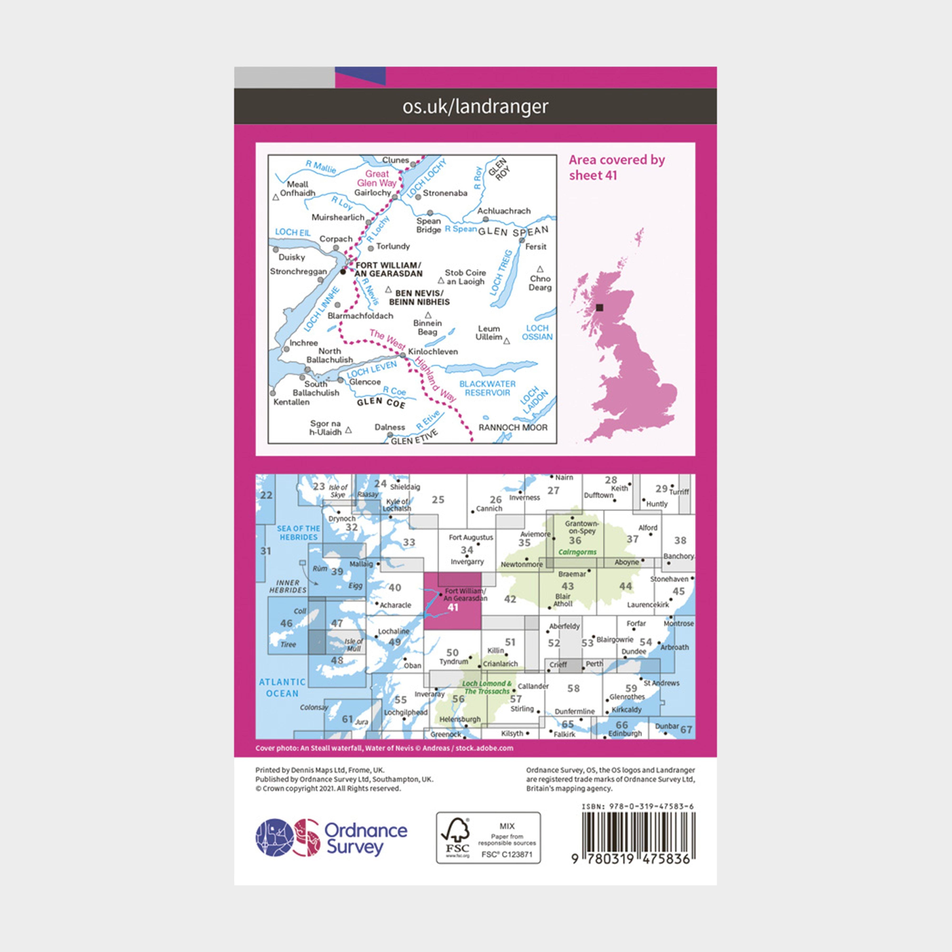 Landranger Active 41 Ben Nevis, Fort William & Glen Coe Map With Digital Version