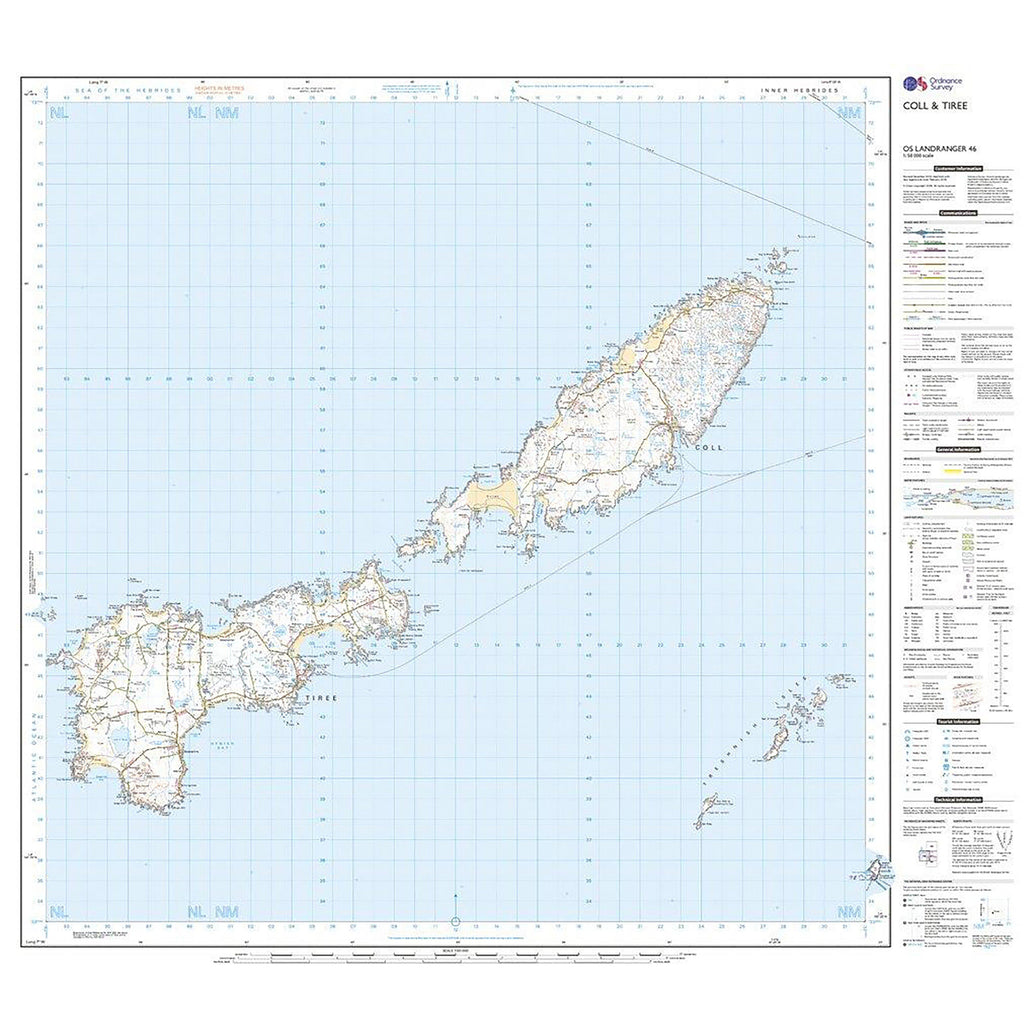 Landranger Active 46 Coll & Tiree Map With Digital Version