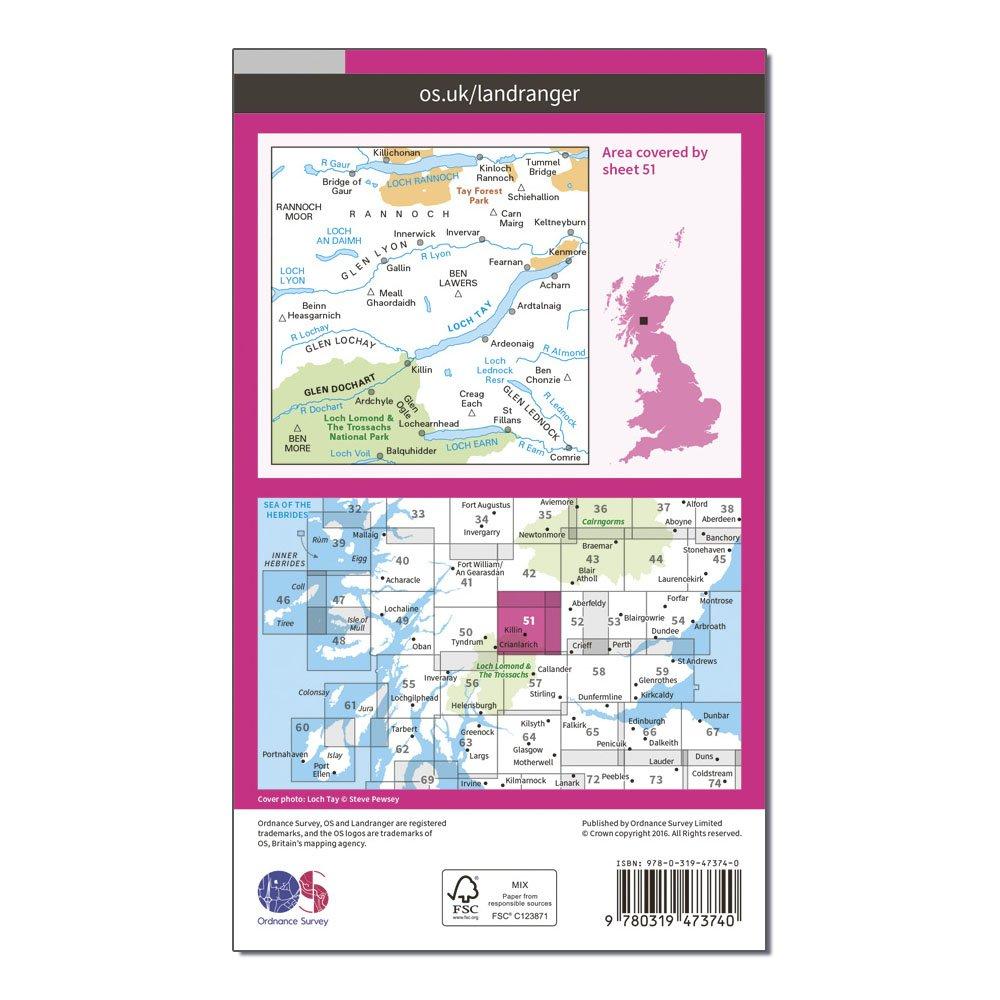 Landranger Active 51 Loch Tay & Glen Dochart Map With Digital Version