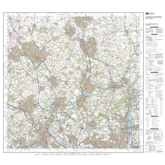 Landranger Active 166 Luton, Hertford, Hitchin & St Albans Map With Digital Version