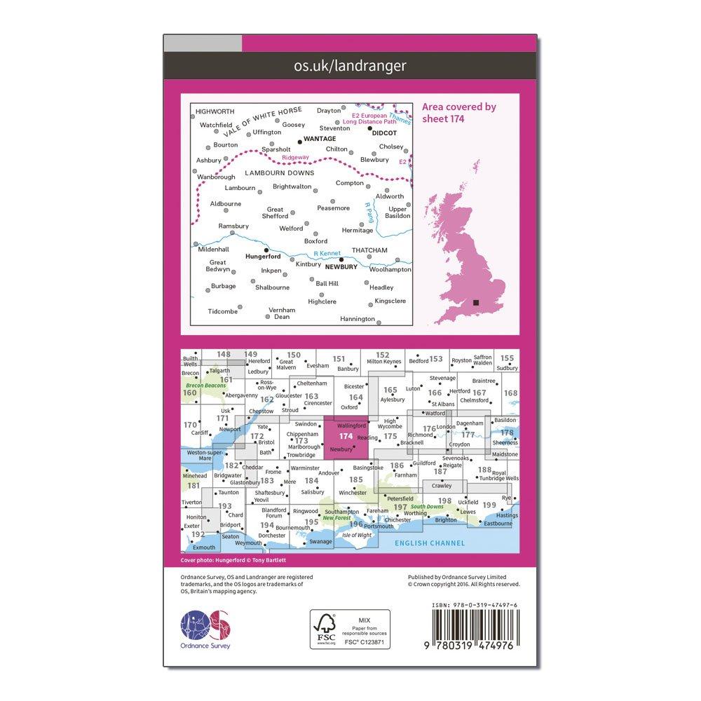 Landranger Active 174 Newbury & Wantage, Hungerford & Didcot Map With Digital Version