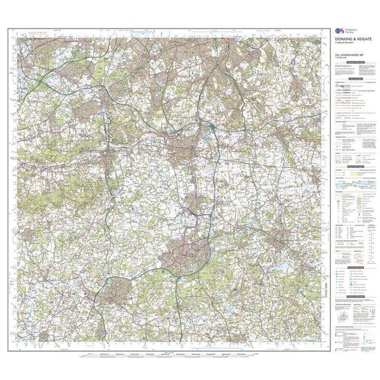 Landranger Active 187 Dorking, Reigate & Crawley Map With Digital Version