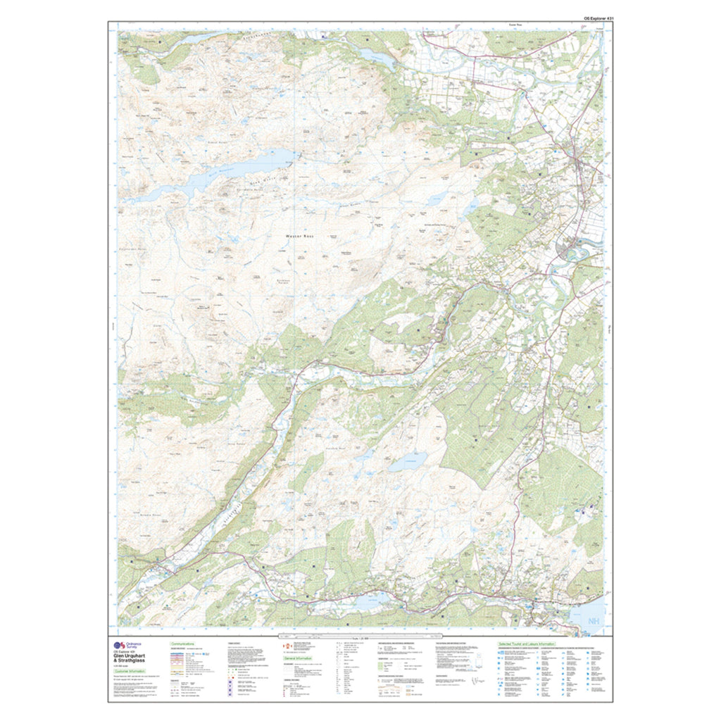Explorer 431 Glen Urquhart & Strathglass Map With Digital Version