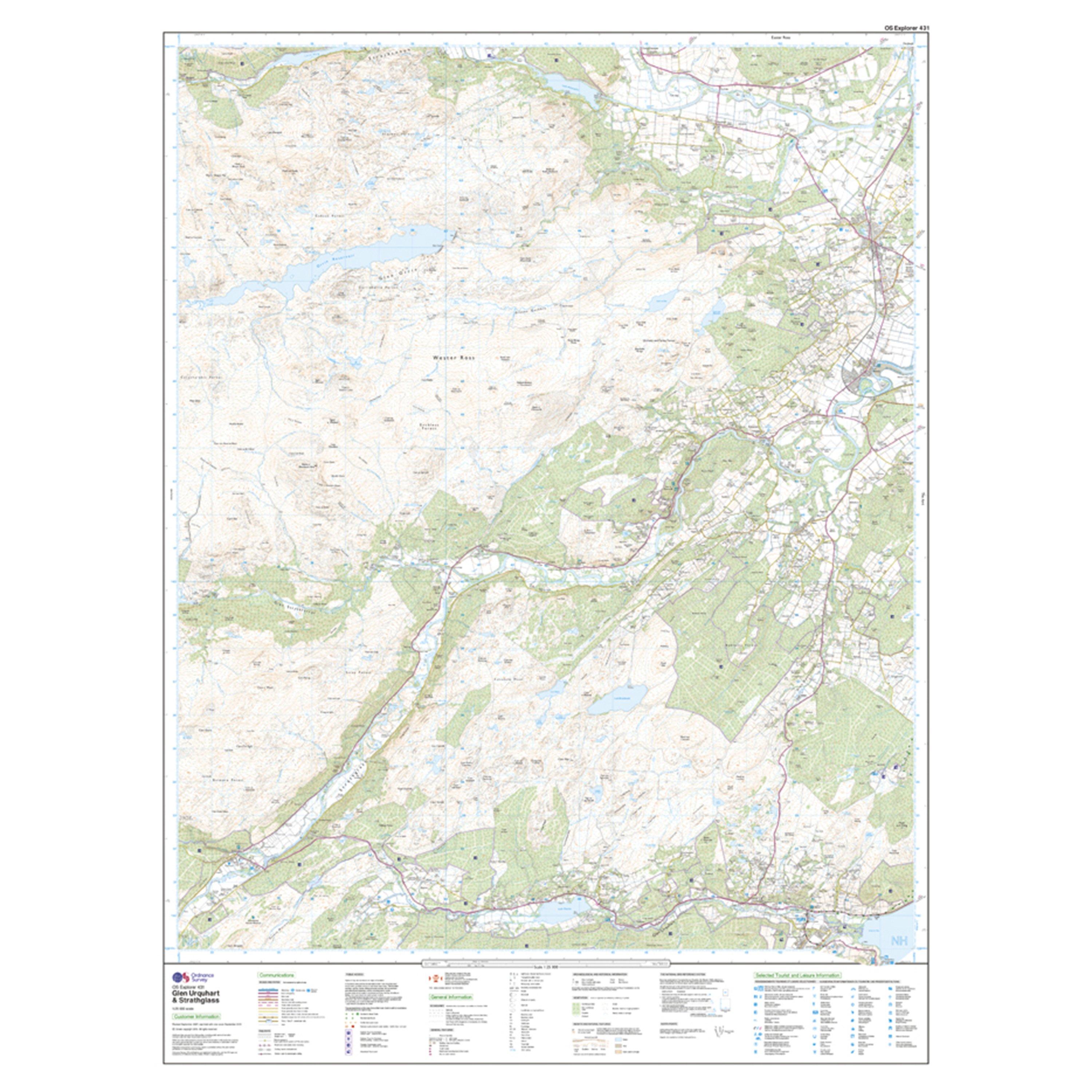 Explorer 431 Glen Urquhart & Strathglass Map With Digital Version
