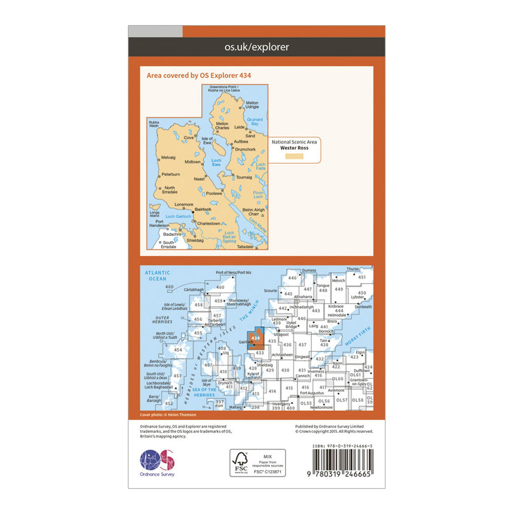 Explorer 434 Gairloch & Loch Ewe Map With Digital Version