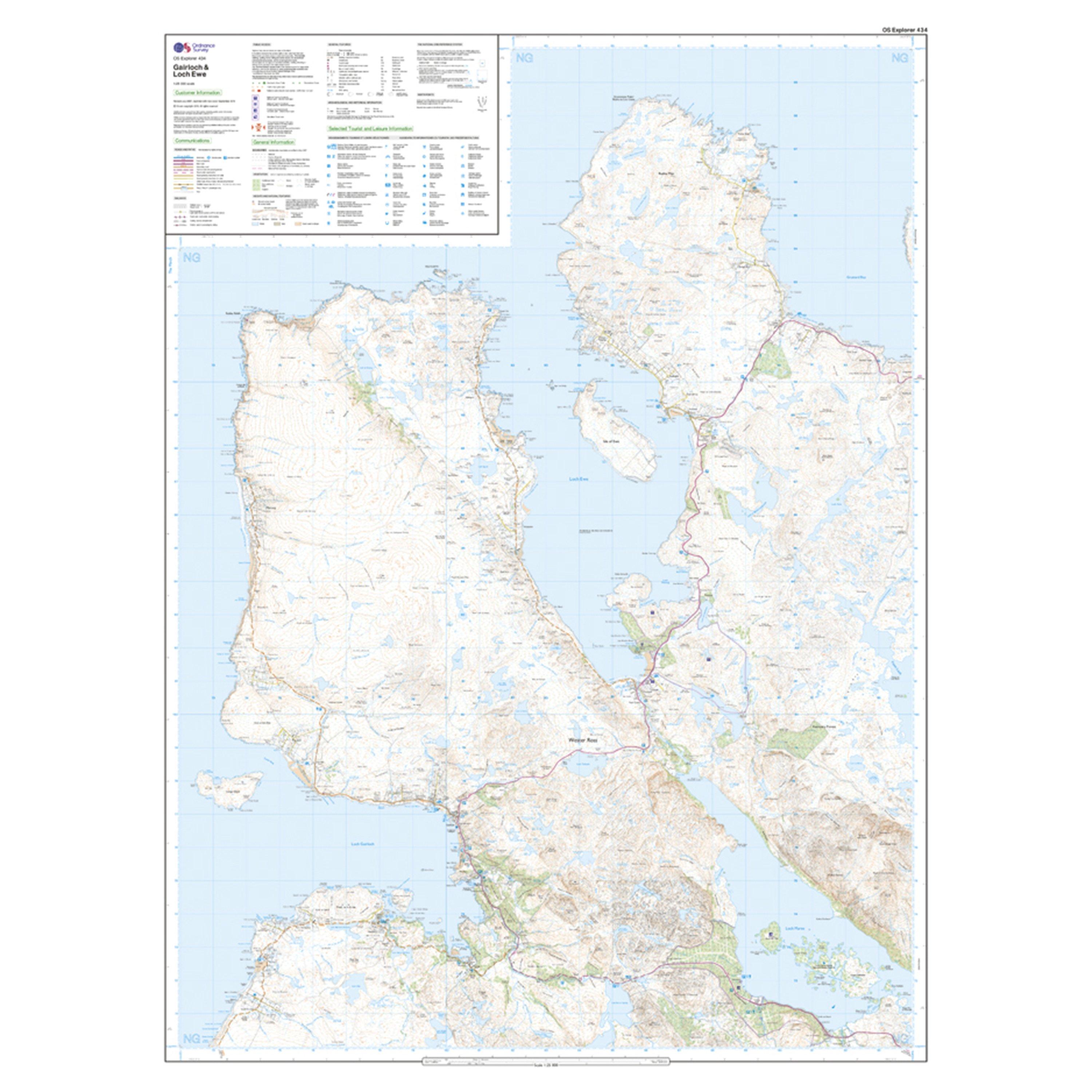 Explorer 434 Gairloch & Loch Ewe Map With Digital Version