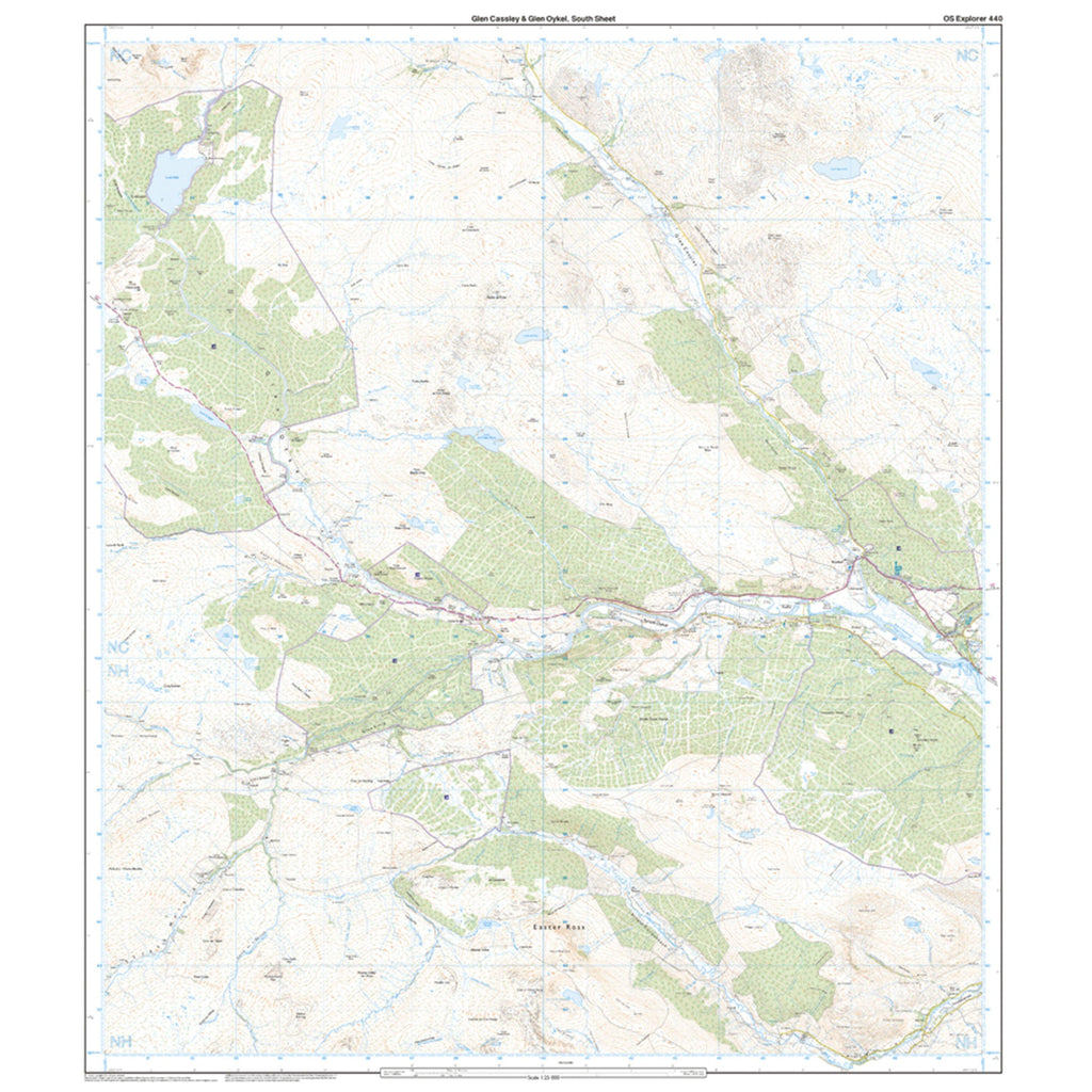 Explorer 440 Glen Cassley & Glen Oykel Map With Digital Version