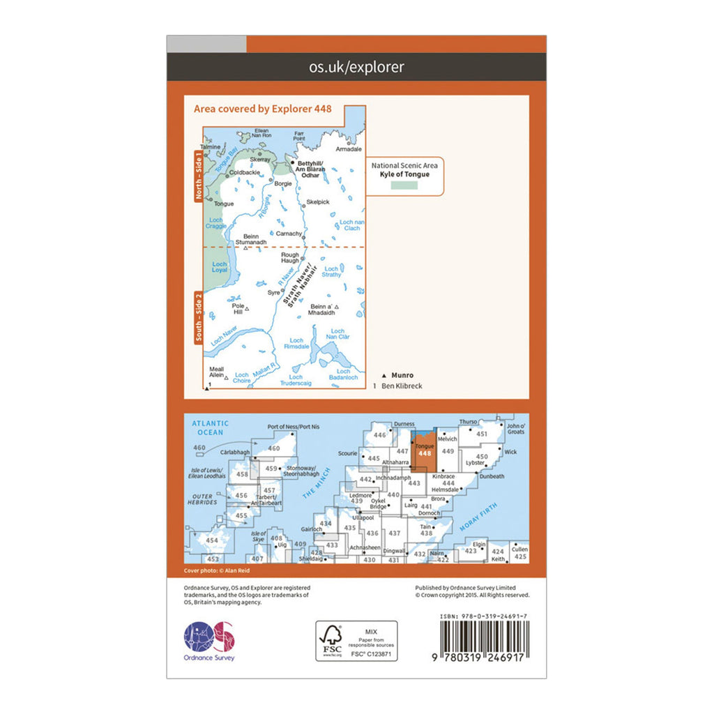 Explorer 448 Strath Naver & Loch Loyal Map With Digital Version