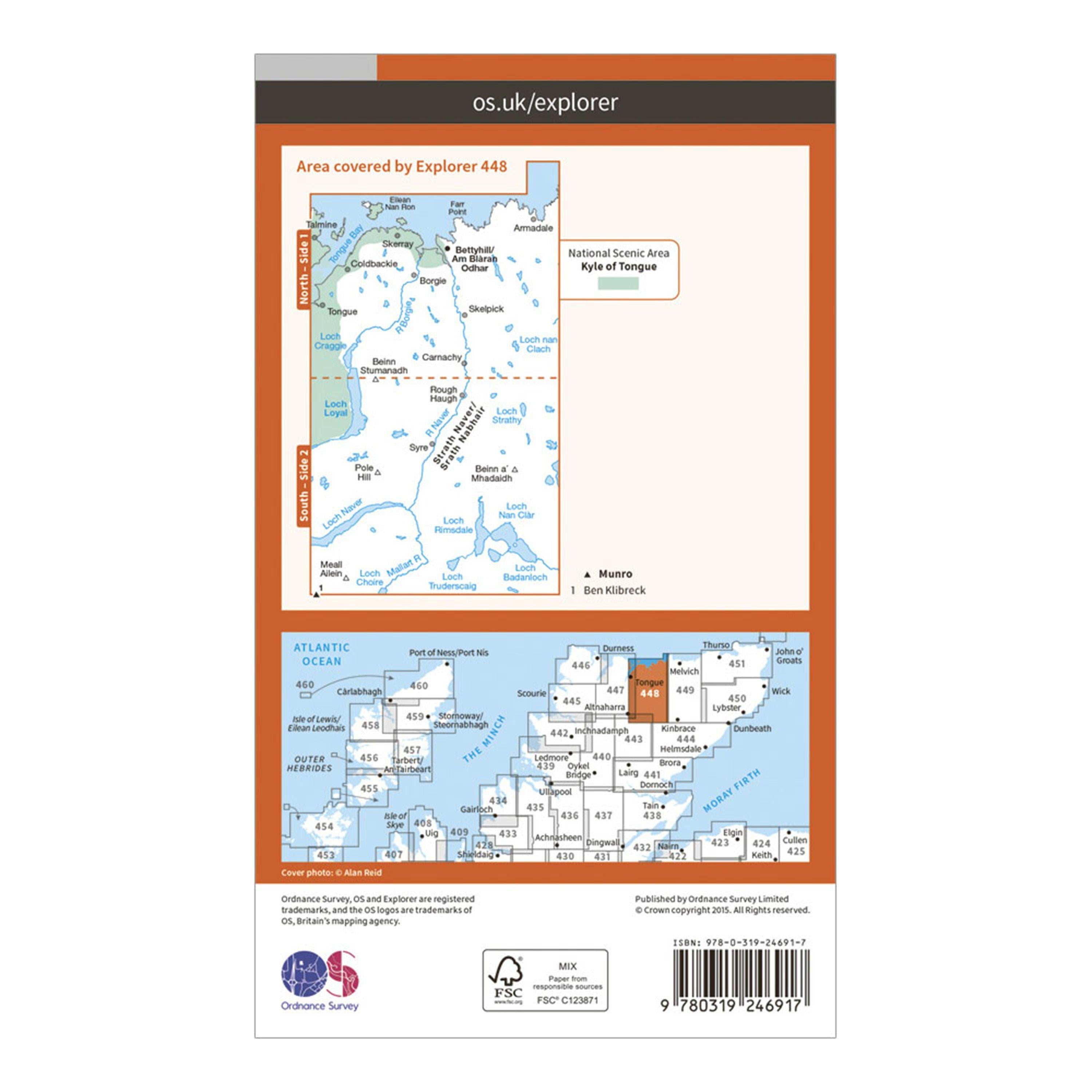 Explorer 448 Strath Naver & Loch Loyal Map With Digital Version