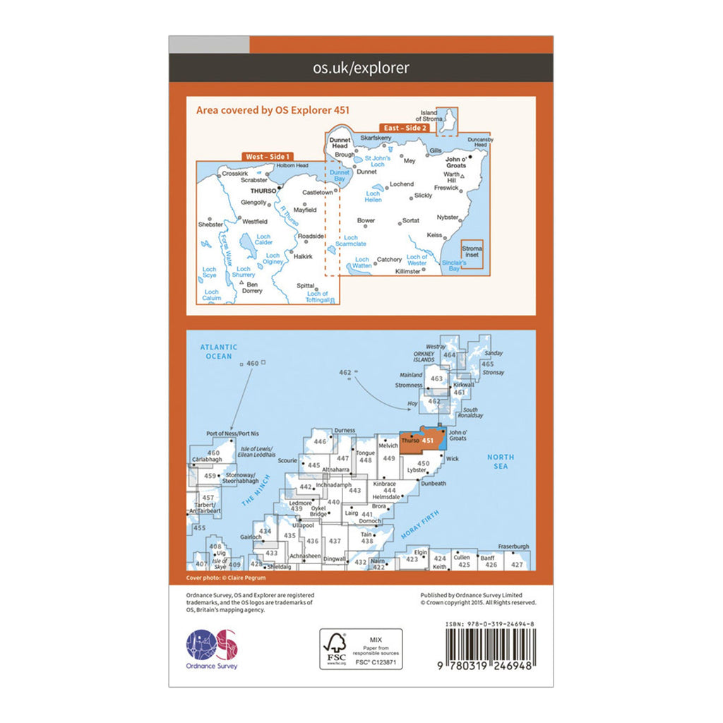Explorer 451 Thurso & John o’Groats Map With Digital Version
