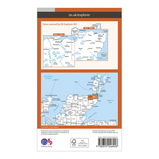 Explorer 451 Thurso & John o’Groats Map With Digital Version