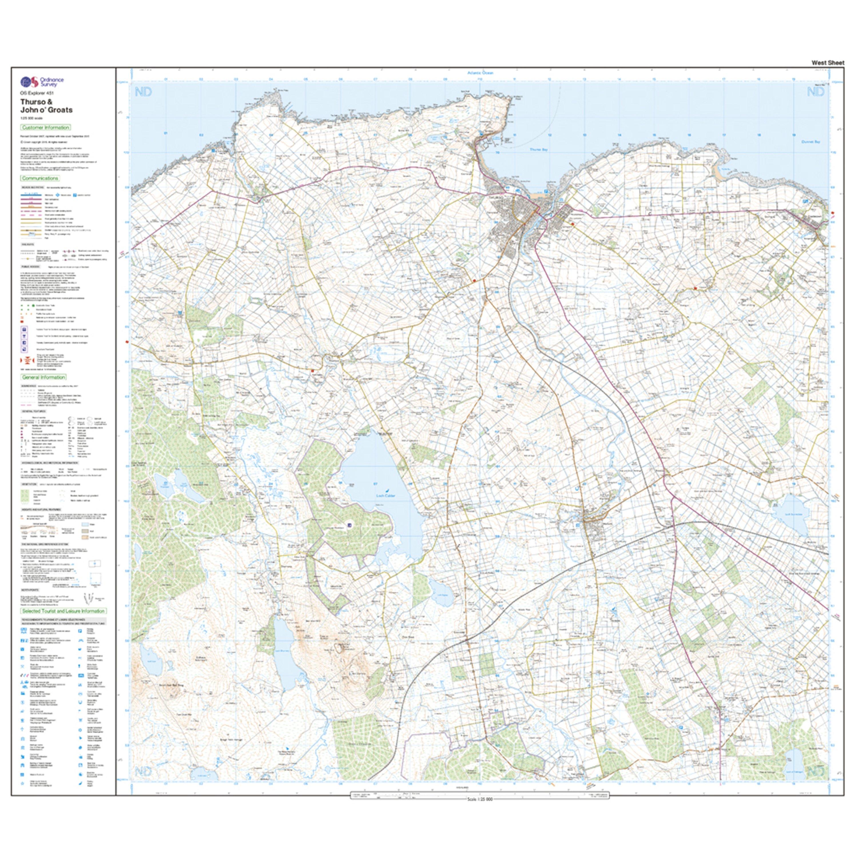 Explorer 451 Thurso & John o’Groats Map With Digital Version