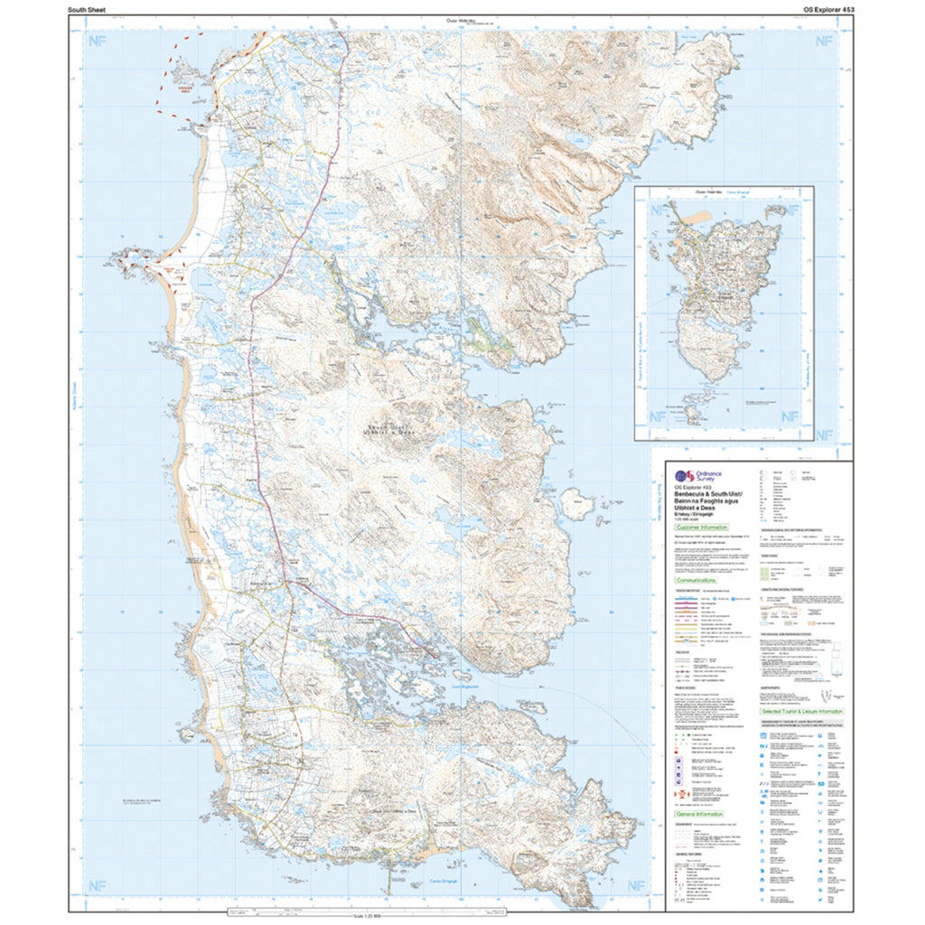 Explorer 453 Benbecula & South Uist Map With Digital Version