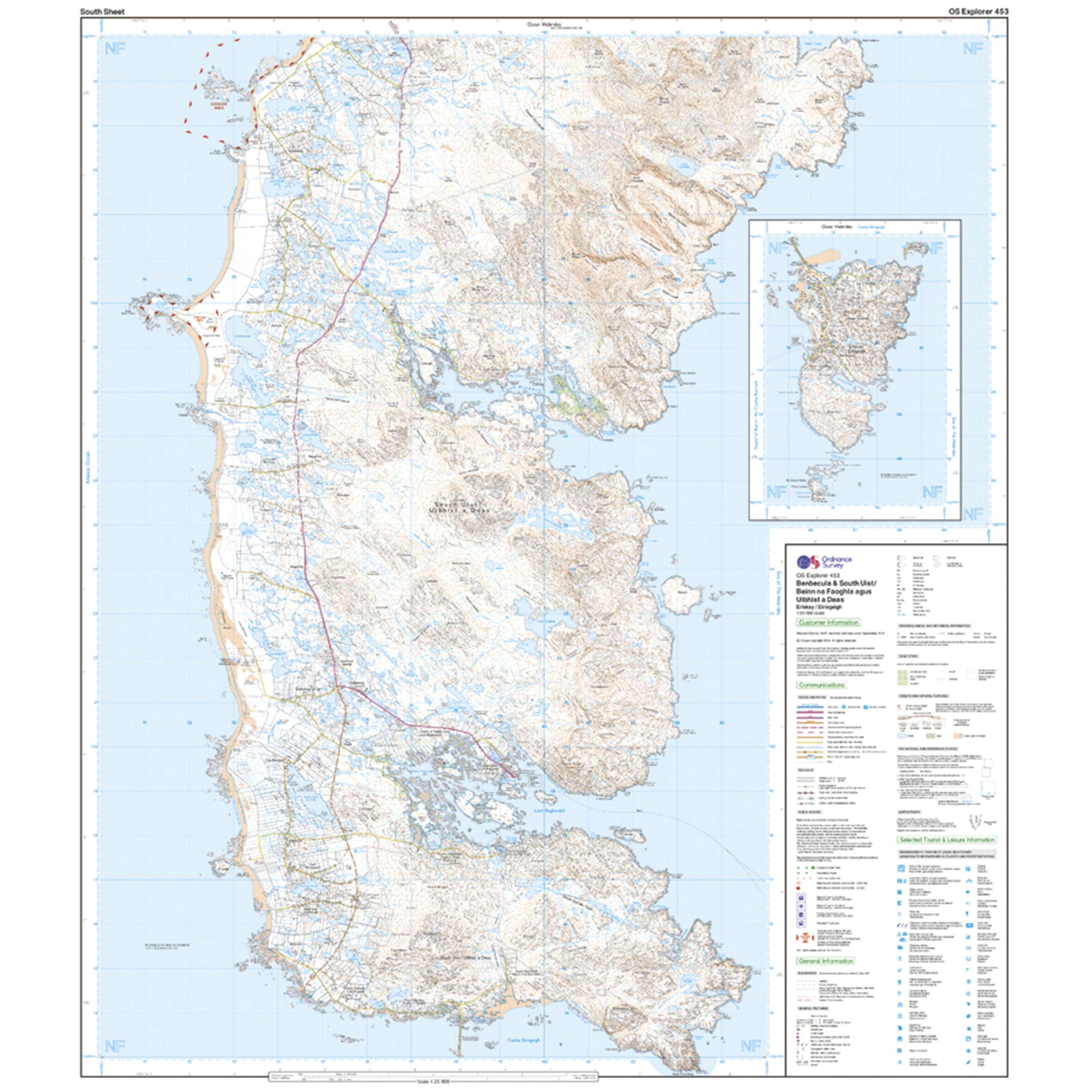 Explorer 453 Benbecula & South Uist Map With Digital Version
