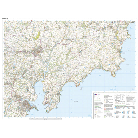 Explorer 105 Falmouth & Mevagissey Map With Digital Version