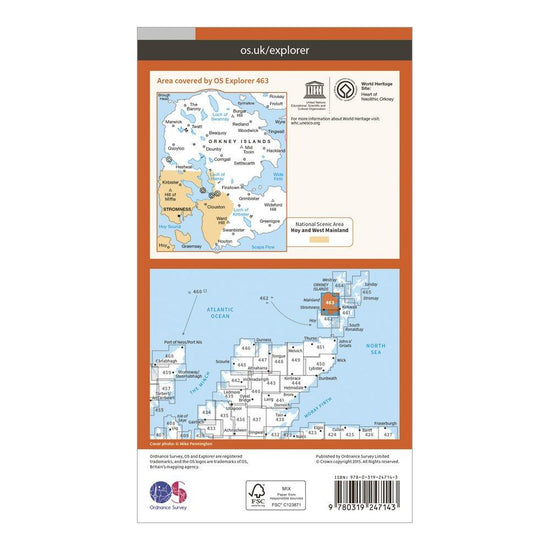 Explorer 463 Orkney – West Mainland Map With Digital Version