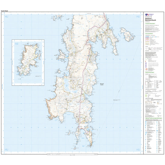 Explorer 466 Shetland – Mainland South Map With Digital Version