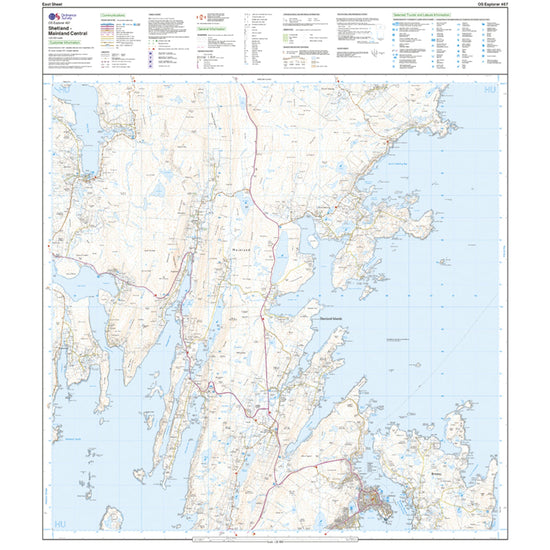 Explorer 467 Shetland – Mainland Central Map With Digital Version