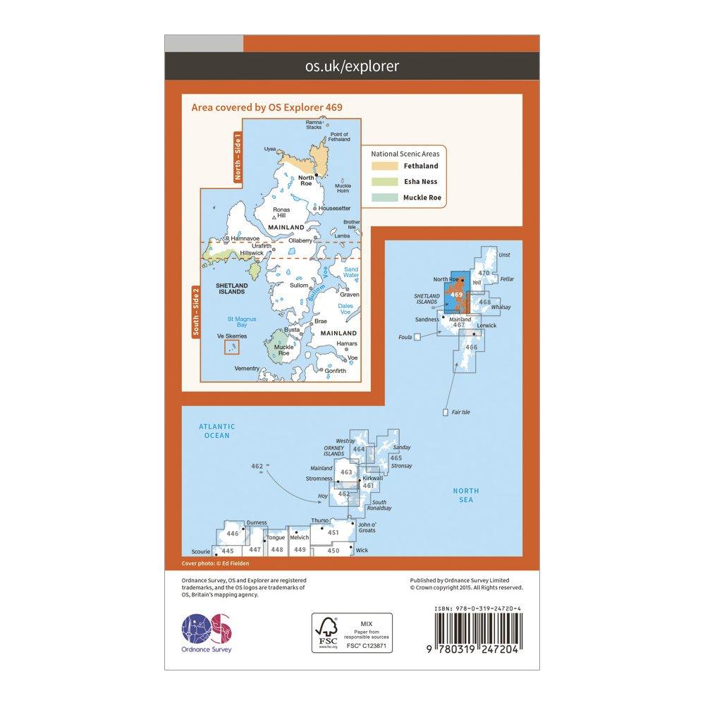 Explorer 469 Shetland – Mainland North West Map With Digital Version