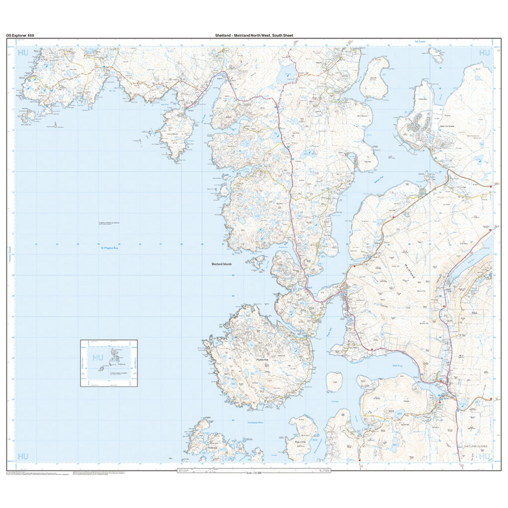 Explorer 469 Shetland – Mainland North West Map With Digital Version