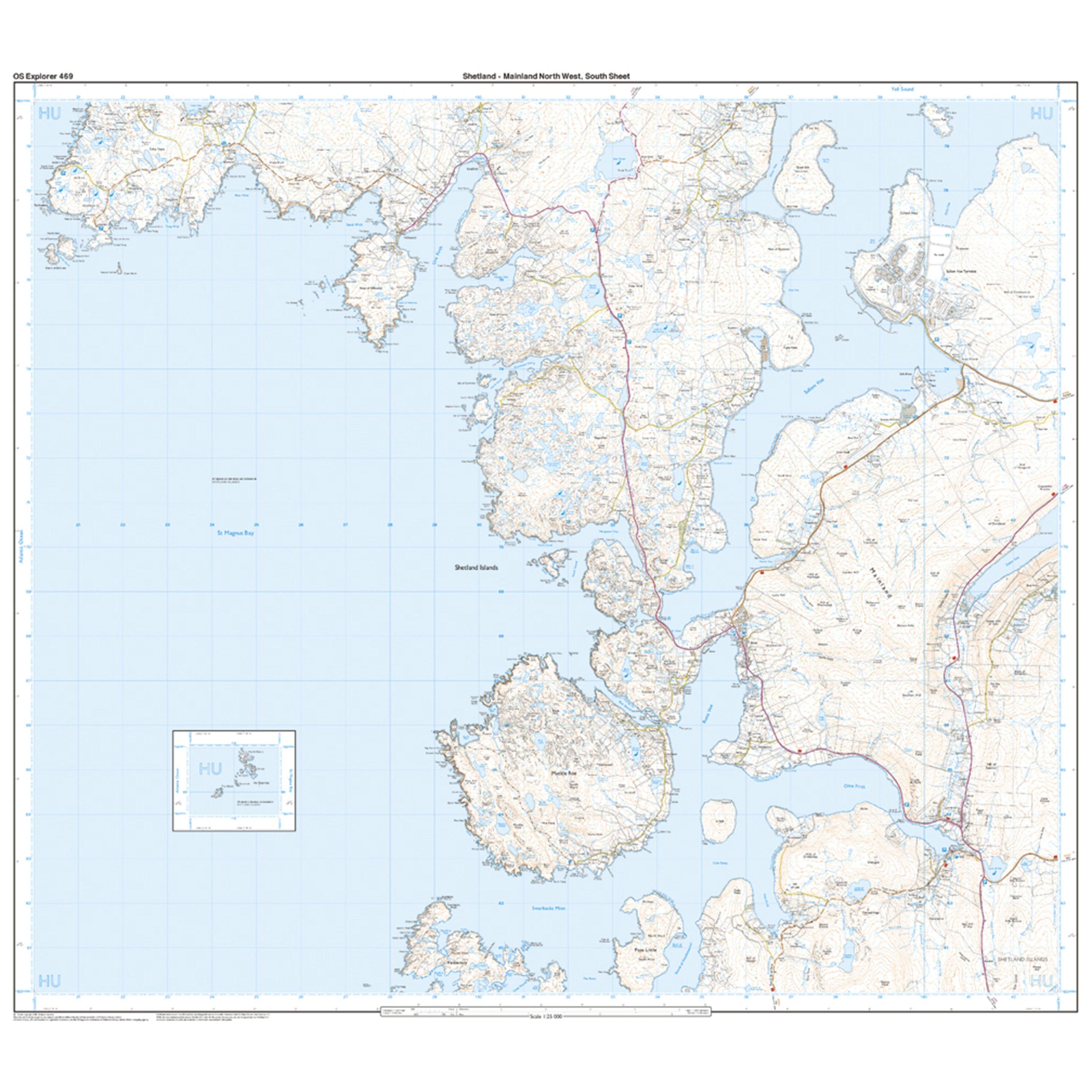 Explorer 469 Shetland – Mainland North West Map With Digital Version
