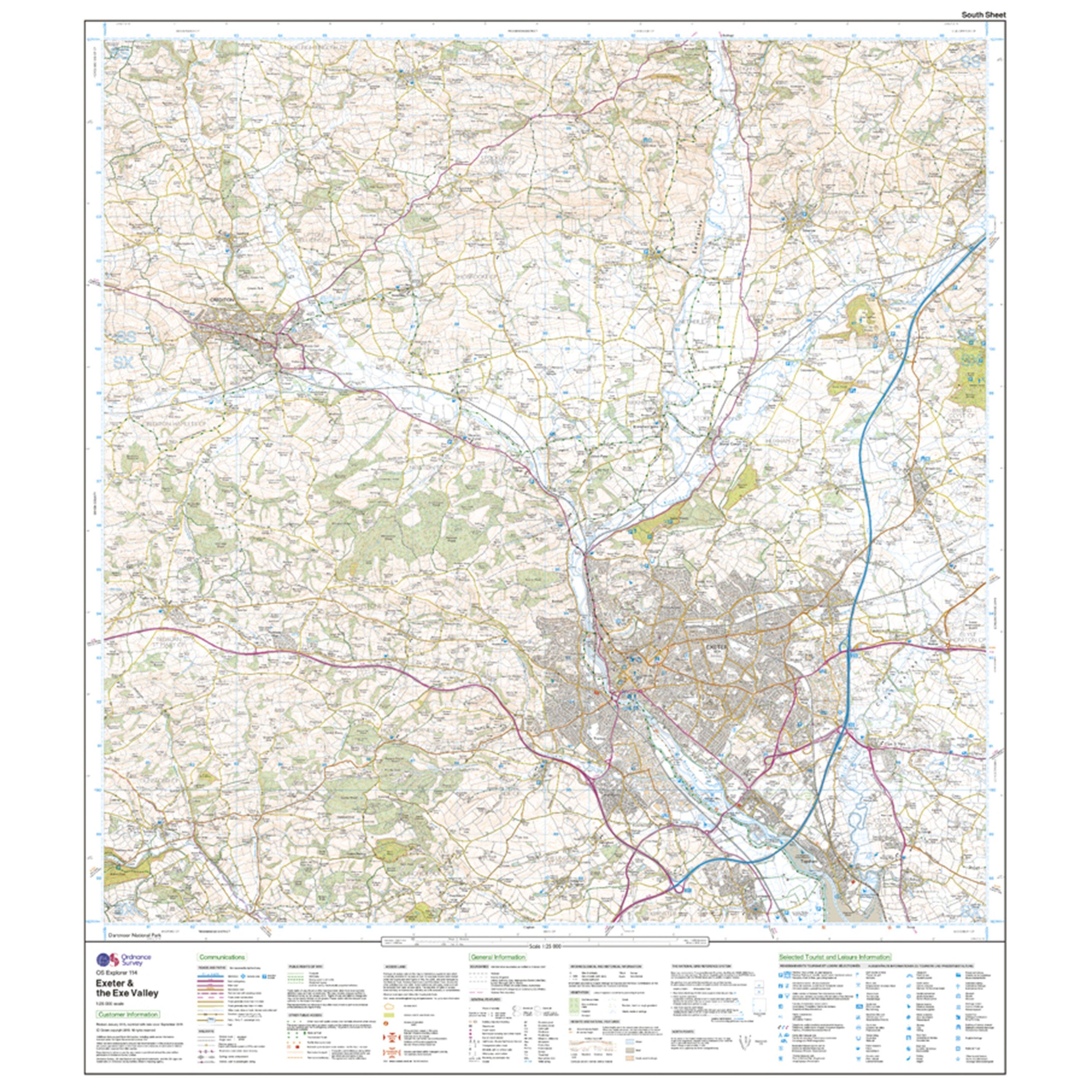 Explorer 114 Exeter & The Exe Valley Map With Digital Version