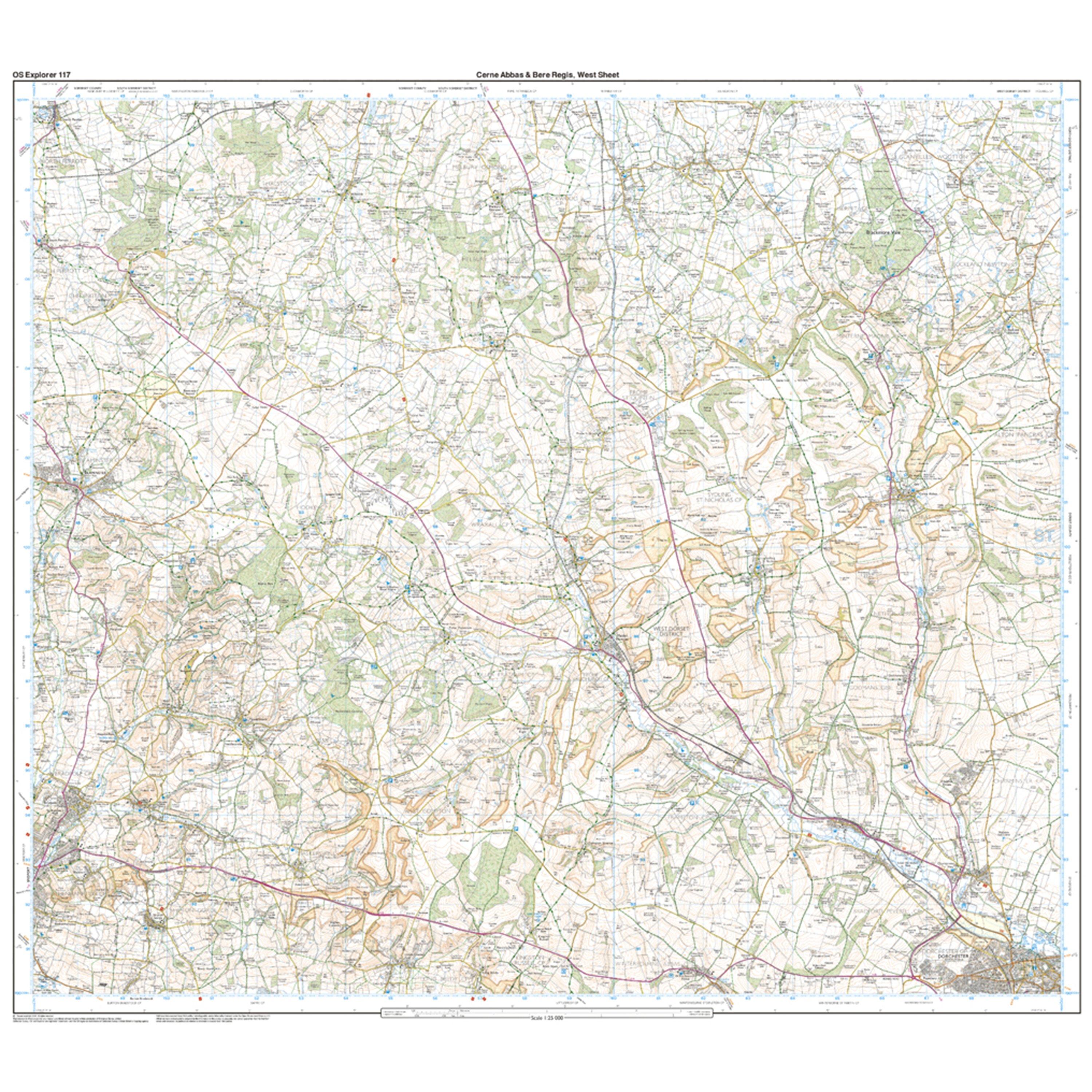 Explorer 117 Cerne Abbas & Bere Regis Map With Digital Version