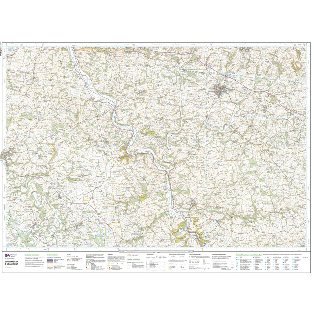 Explorer 127 South Molton & Chulmleigh Map With Digital Version
