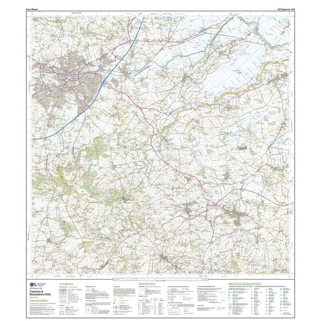 Explorer 128 Taunton & Blackdown Hills Map With Digital Version