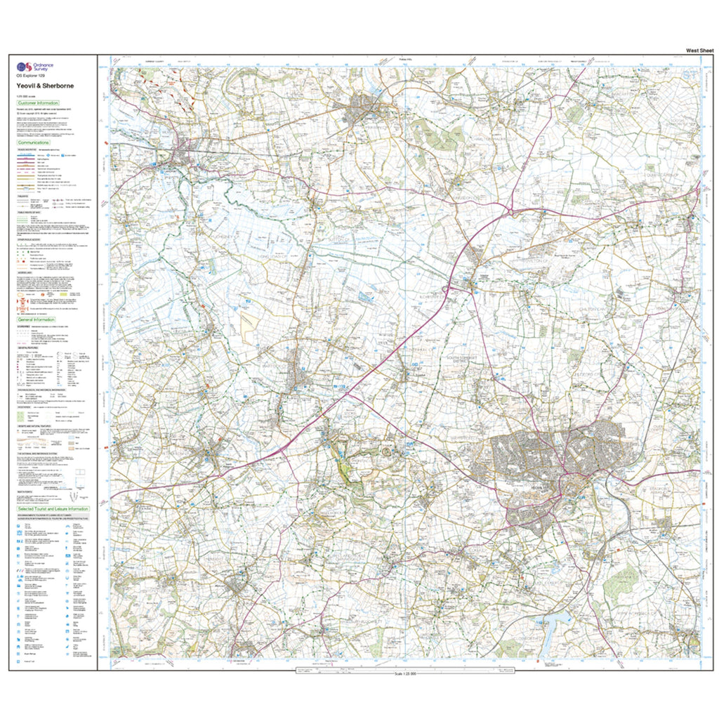 Explorer 129 Yeovil & Sherborne Map With Digital Version