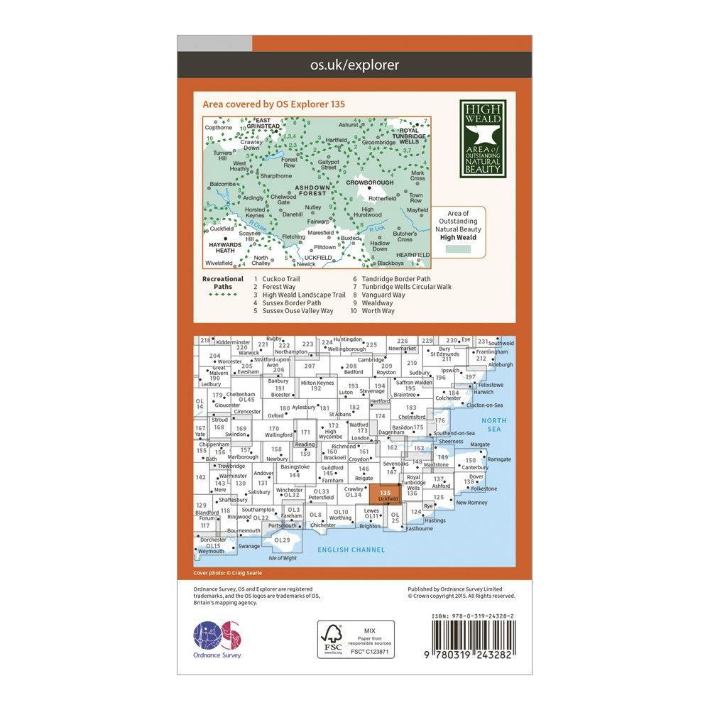 Explorer 135 Ashdown Forest Map With Digital Version
