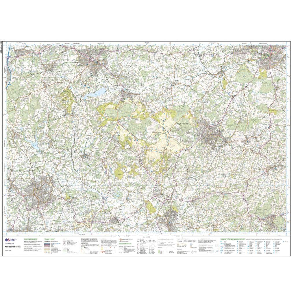 Explorer 135 Ashdown Forest Map With Digital Version