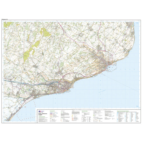 Explorer 138 Dover, Folkestone & Hythe Map With Digital Version