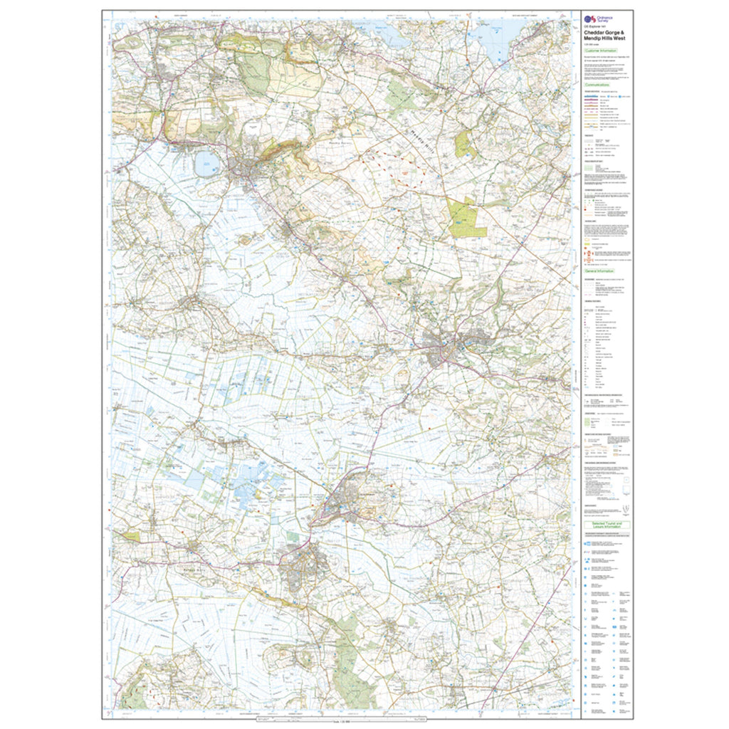 Explorer 141 Cheddar Gorge & Mendip Hills West Map With Digital Version