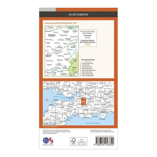 Explorer 142 Shepton Mallet & Mendip Hills East Map With Digital Version