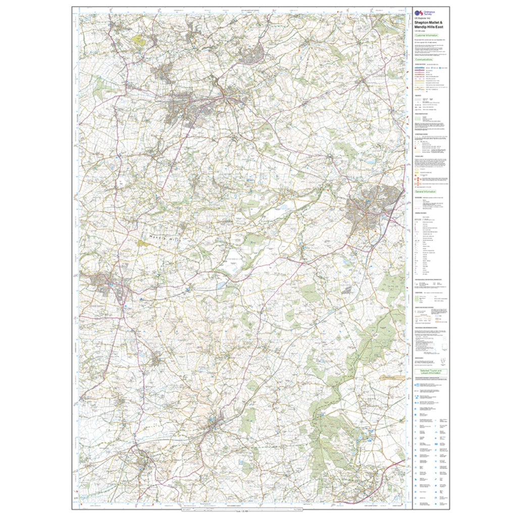 Explorer 142 Shepton Mallet & Mendip Hills East Map With Digital Version
