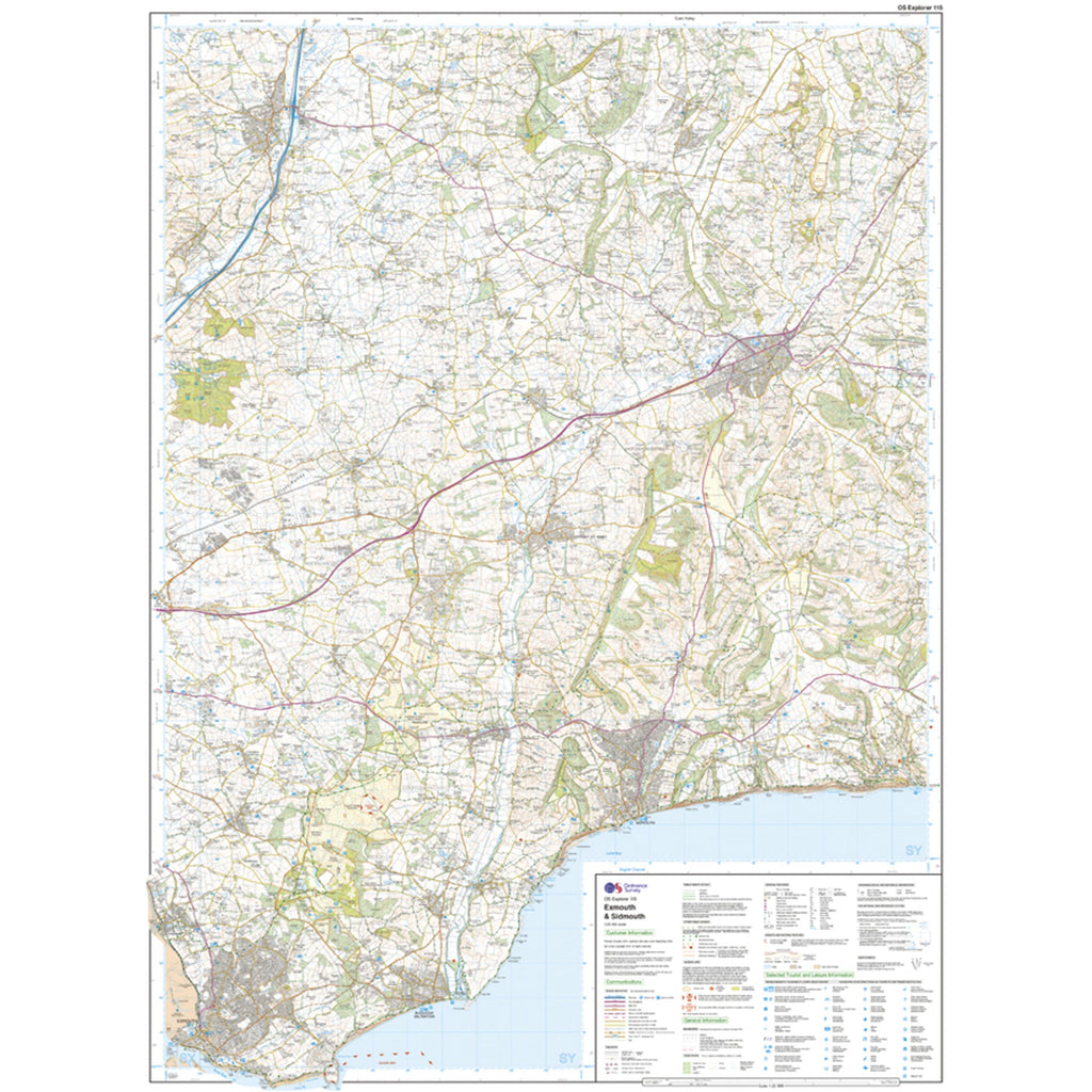 Explorer Active 115 Exmouth & Sidmouth Map With Digital Version