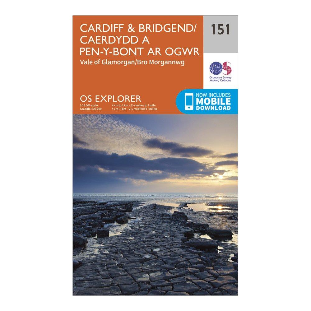 Explorer 151 Cardiff & Bridgend Map With Digital Version